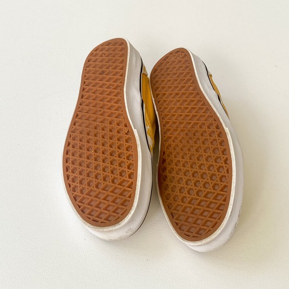 Womens Vans Classic Slip On Checkerboard Yellow White Sneakers Shoes Women's 8.5 - Picture 4 of 6